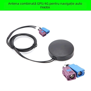Antena externă pentru navigație auto GPS/Beidou + GSM/3G/4G, cu conectori FAKRA SMB, lungă, femelă C/D