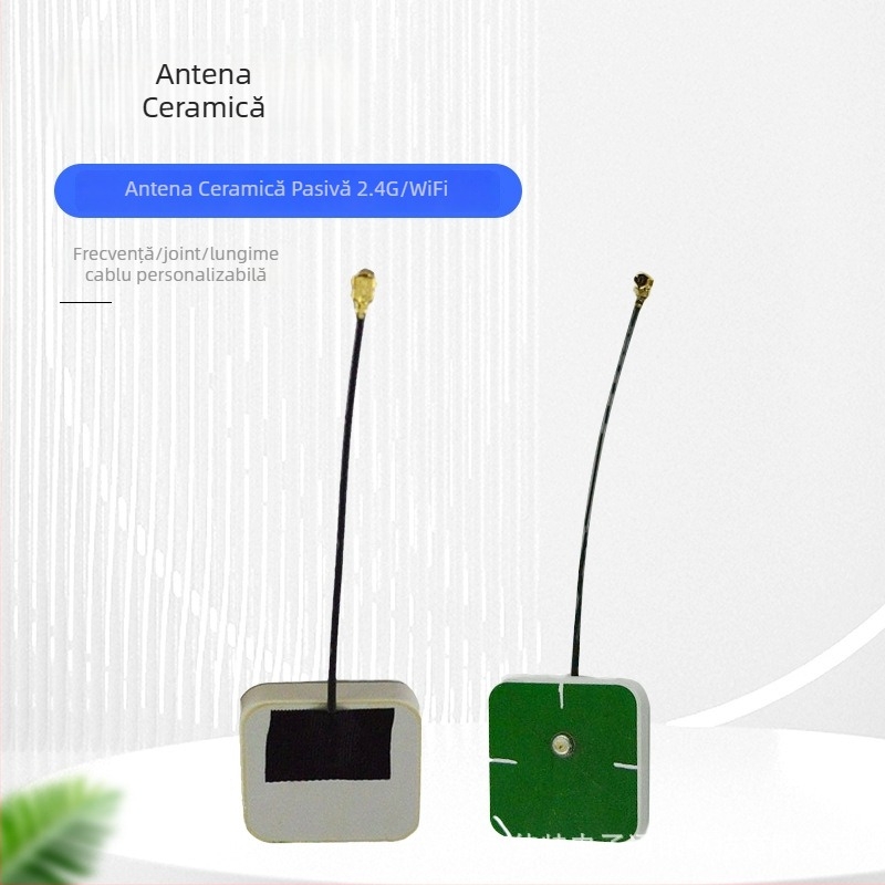 Antena ceramică pasivă pentru WiFi 2.4 GHz și Beidou GPS, conector IPEX, poziționare auto, câștig 3 dBi, 2400–2500 MHz, impedanță 50 Ω, SWR ≤ 2:1, 3–5 V