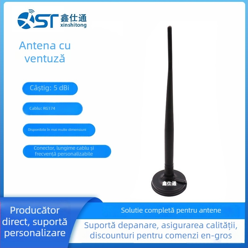 Antena auto pentru recepția semnalului, cu ventuză, 3G/4G, GSM/GPRS, antenă tip corn, câștig de 7 dB, impedanță 50 Ω, SWR ≤ 1.5, XST