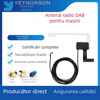 Antena DAB pentru radio auto, antenă patch AM/FM pentru radio digital, câștig înalt, model YNX-AM-01