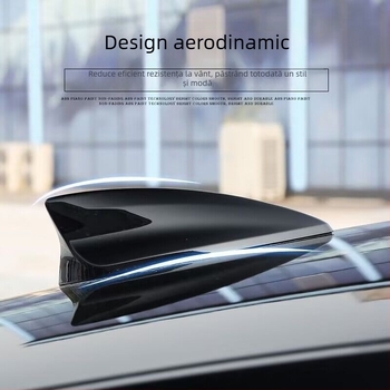 Antena radio auto în formă shark fin – montaj prin adeziv, 12V, 0,1A, viață 60.000 h, model universal