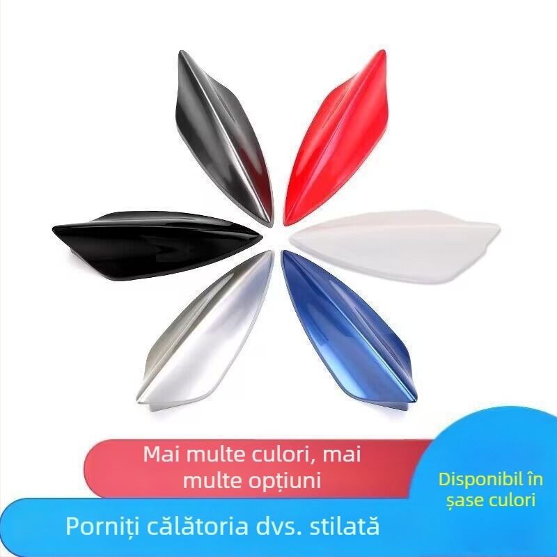 Antena radio auto în formă shark fin – montaj prin adeziv, 12V, 0,1A, viață 60.000 h, model universal