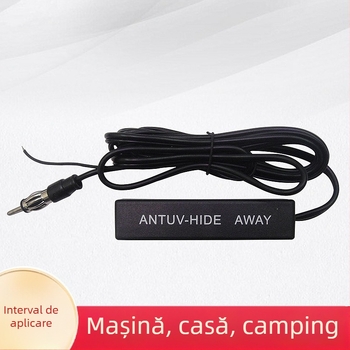 Antena auto ascunsă universală, cu amplificare, FM/AM, consum redus de curent 0,02 A, potrivită pentru mașini, sedanuri, vanuri și alte modele