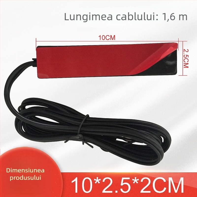 Antena auto ascunsă universală, cu amplificare, FM/AM, consum redus de curent 0,02 A, potrivită pentru mașini, sedanuri, vanuri și alte modele