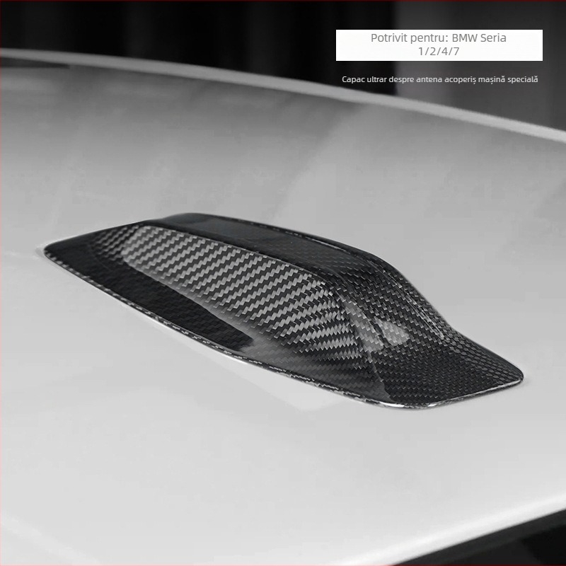 Capac antenă din fibră de carbon, în formă de dinte de rechin, pentru BMW Seria 1/2/4/7, decorativ, model W-BM-758
