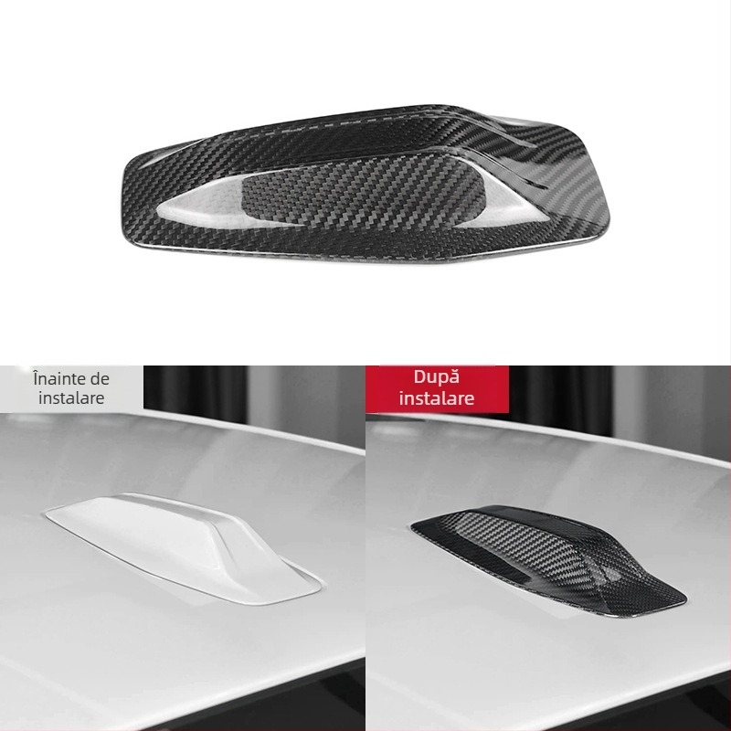Capac antenă din fibră de carbon, în formă de dinte de rechin, pentru BMW Seria 1/2/4/7, decorativ, model W-BM-758