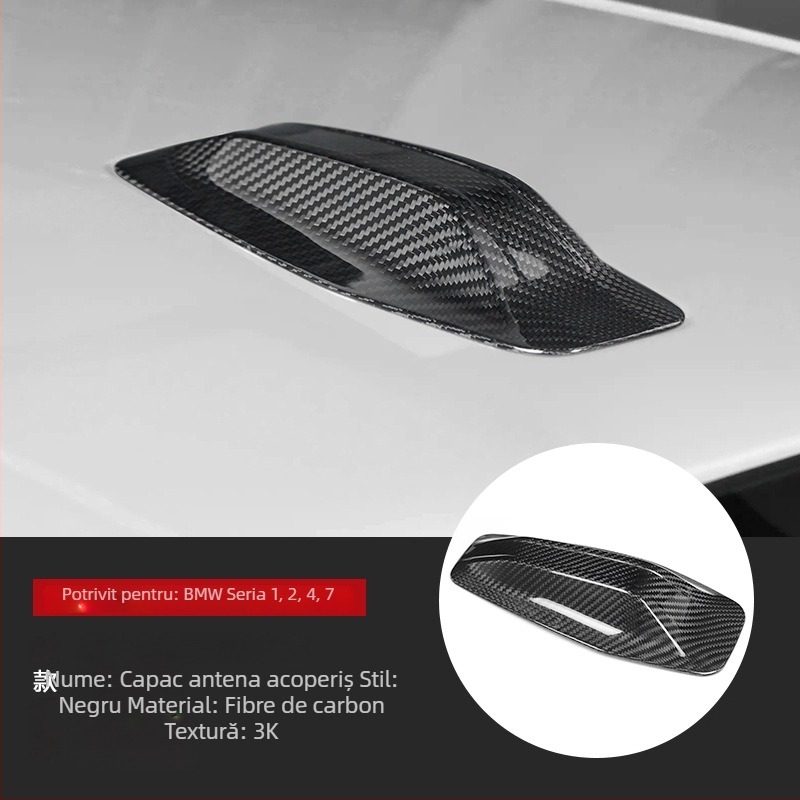 Capac antenă din fibră de carbon, în formă de dinte de rechin, pentru BMW Seria 1/2/4/7, decorativ, model W-BM-758