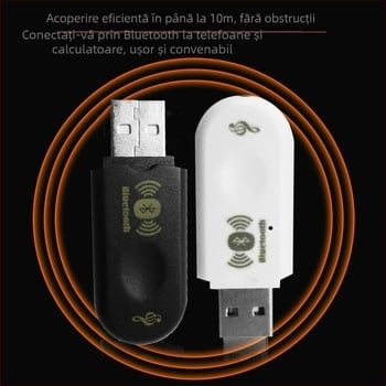 Convertor audio Bluetooth pentru mașină RKD-3, BT 5.0, interfața USB, plug-and-play, rază de 10 m