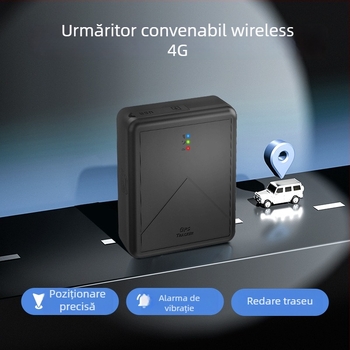 Locator GPS auto cu încărcare wireless și magnet puternic, Beidou GPS, precizie 10 m, moduri de alarmă: vibrație, SMS, geofence