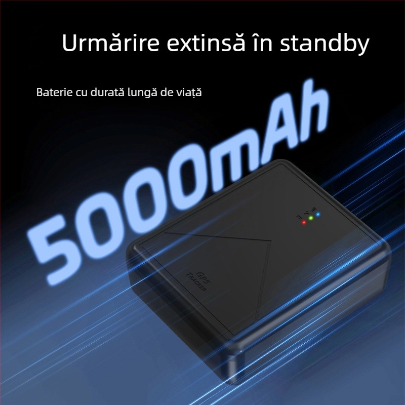 Locator GPS auto cu încărcare wireless și magnet puternic, Beidou GPS, precizie 10 m, moduri de alarmă: vibrație, SMS, geofence