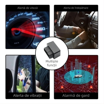 LMHOME M08 tracker OBD GPS pentru autoturism cu alarmă – precizie GPS 3 m, alimentare OBD, antenă integrată, moduri de alarmă: vibrare, întrerupere alimentare, alertă mobilă, geofence, alertă de viteză