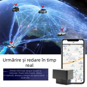 LMHOME M08 tracker OBD GPS pentru autoturism cu alarmă – precizie GPS 3 m, alimentare OBD, antenă integrată, moduri de alarmă: vibrare, întrerupere alimentare, alertă mobilă, geofence, alertă de viteză