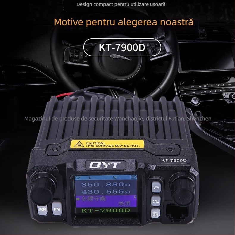 Quanyitong QYT-KT7900D radio pentru vehicul, 25W, 200 canale, rază 10–50 km, cu afișaj