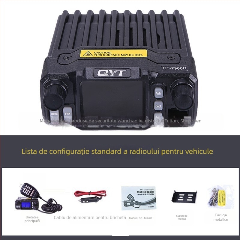 Quanyitong QYT-KT7900D radio pentru vehicul, 25W, 200 canale, rază 10–50 km, cu afișaj