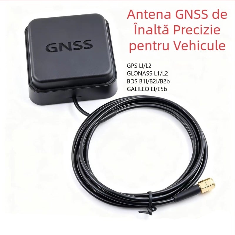 Antena GNSS externă RTK pentru vehicul, multi-frecvențială, Beidou dual-mode, cu două elemente ceramice, câștig înalt, navigație diferențială