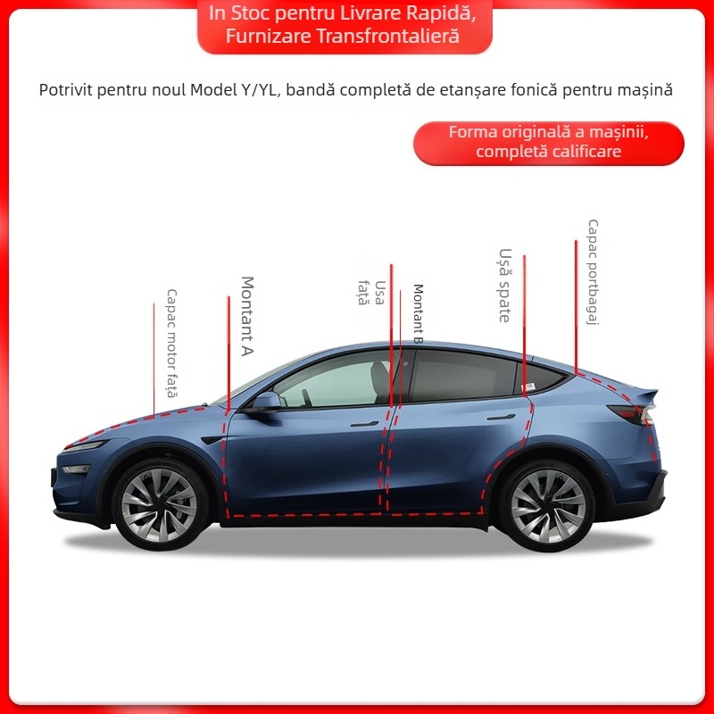 Bandă de etanșare auto pentru Tesla Model Y/YL – cauciuc, pentru întreg vehiculul, model M10148, compatibil cu Tesla Y/YL