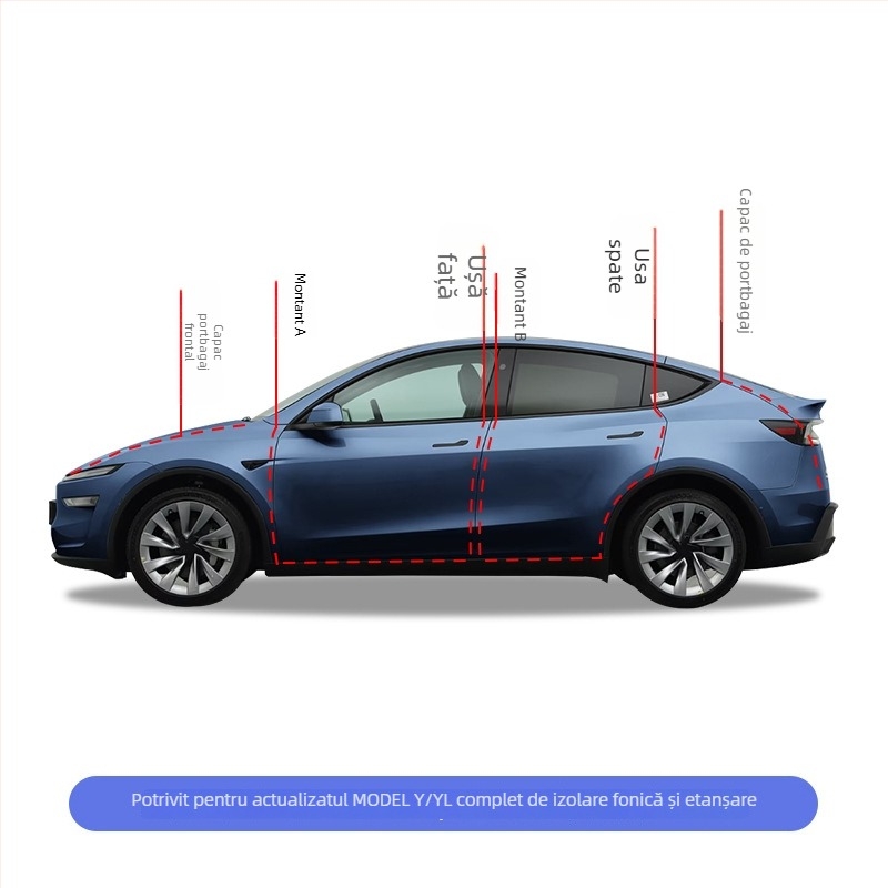 Bandă de etanșare auto pentru Tesla Model Y/YL – cauciuc, pentru întreg vehiculul, model M10148, compatibil cu Tesla Y/YL
