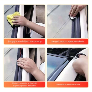 Bandă de etanșare pentru acoperiș auto, din cauciuc, profil în formă de T pentru parbrizele față și spate, etanșare la scurgeri și praf, izolare fonică a plafonului