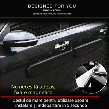 Bandă decorativă pentru marginea ușii mașinii, anti-coliziune, magnetică, fără adeziv, protecție împotriva zgârieturilor