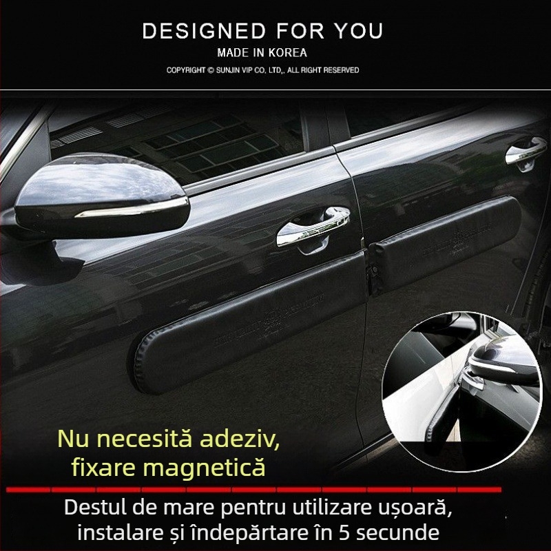 Bandă decorativă pentru marginea ușii mașinii, anti-coliziune, magnetică, fără adeziv, protecție împotriva zgârieturilor