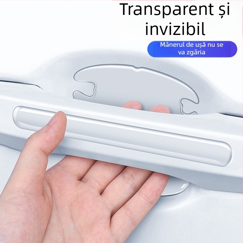 Bandă de protecție a marginii portierei - transparentă, invizibilă, anti-zgârieturilor, anti-coliziune, anti-derapare, Model: Transparent door bowl, Personalizabil
