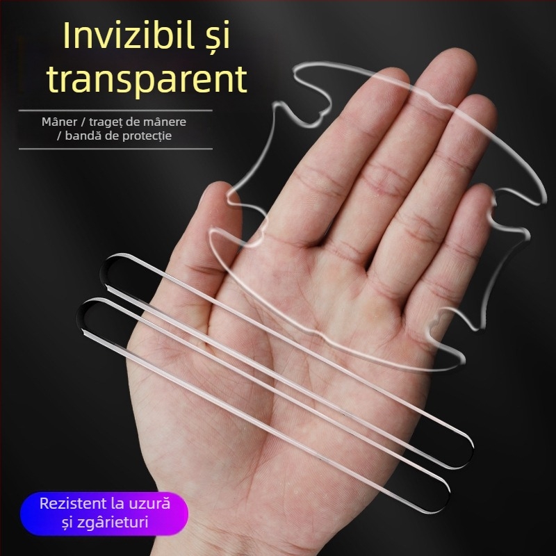 Bandă de protecție a marginii portierei - transparentă, invizibilă, anti-zgârieturilor, anti-coliziune, anti-derapare, Model: Transparent door bowl, Personalizabil