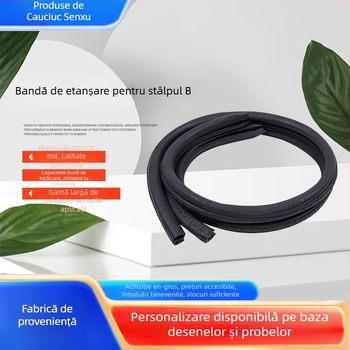 Etanșare pentru B-pilă auto, bandă de etanșare din cauciuc, rezistentă la temperaturi înalte, compozit ne-standard, model 12379, grosime 3 mm, compatibil universal