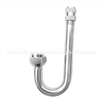 Valvă fără cameră cu tub extensor și capăt cot, corp din cupru, montaj filet, universal pentru autovehicule, autobuze, camioane, motociclete și biciclete