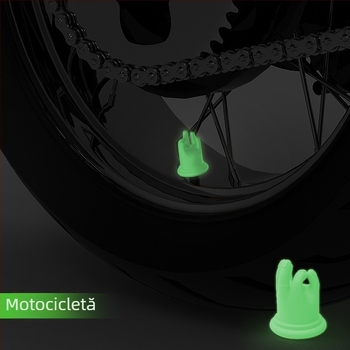 Capac ventile luminos cu gest OK – oțel inoxidabil, montaj filetat, potrivire universală pentru mașini, biciclete și motociclete