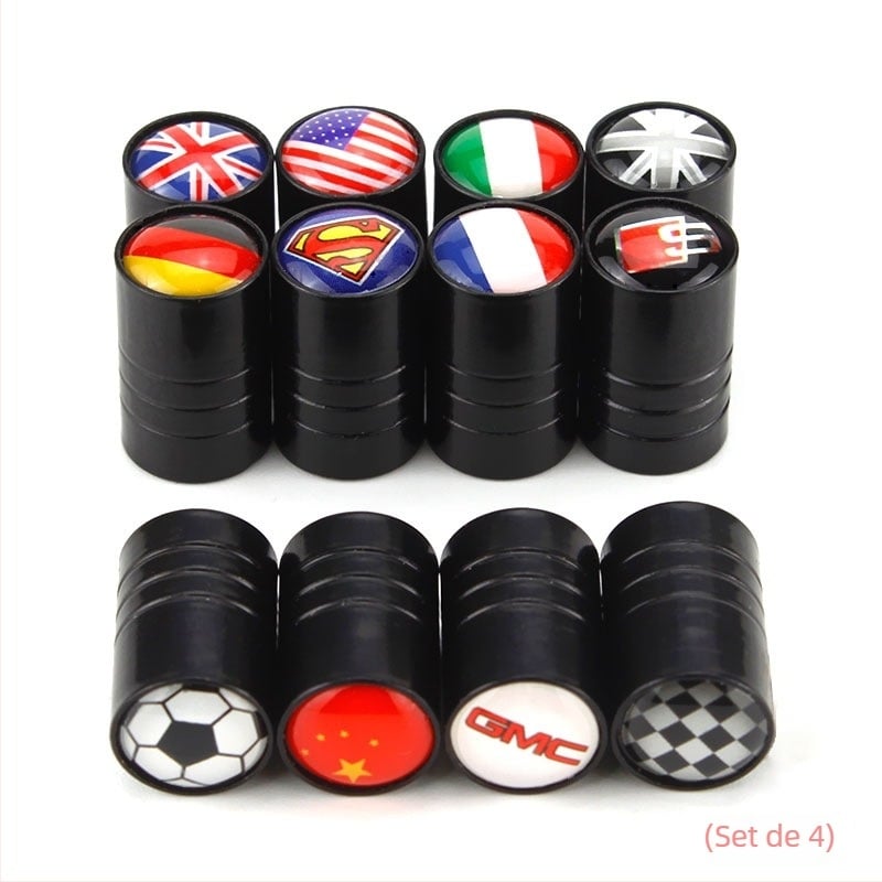 Capac de valvă pentru anvelope tubeless, cu siglă, din cupru, tijă a valvei extinsă