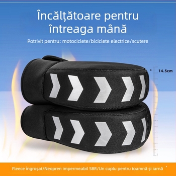 Acoperitoare ghidon motocicletă, universale, iarnă groasă cu fleece polar și SBR diving cloth, reflectorizante