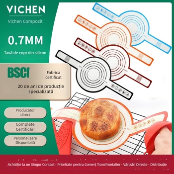 Covoraș din silicon pentru frământat aluatul cu mâner lung — covoraș de copt, personalizabil cu logo