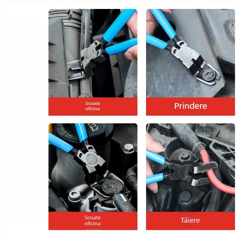 Clește cu formă de arc pentru panourile interioare ale mașinii – oțel din carbon, anticoroziv, unealtă de demontare a cataramelor din plastic, greutate 0,144 kg