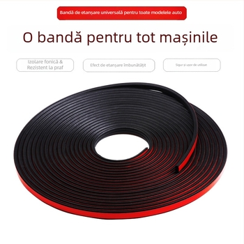 Bandă de etanșare fonoizolantă, B, pentru uși – pentru ușile din față și din spate, etanșează împotriva prafului și apei, reduce zgomotul, din cauciuc; rezistență la îmbătrânire, UV, ozon și la acizi/baze.