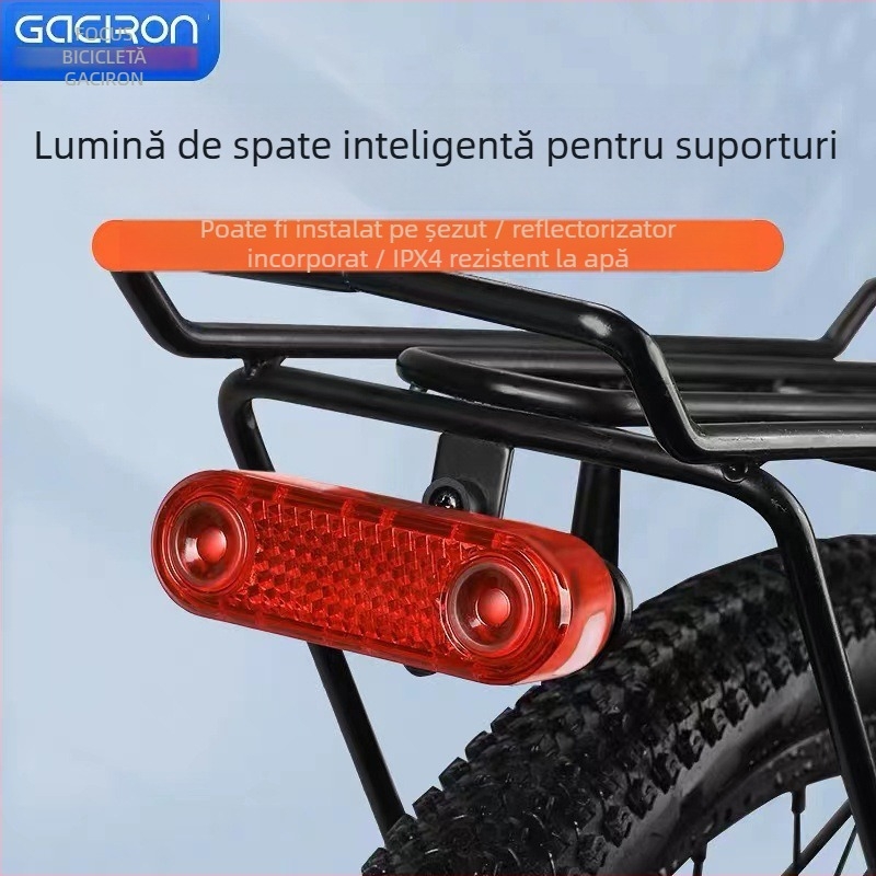 Lumină pentru portbagajul bicicletei de munte, lumină inteligentă de frână, reîncărcabilă Type-C, lumină de avertizare spate, GaCIROn/Snow Dragon