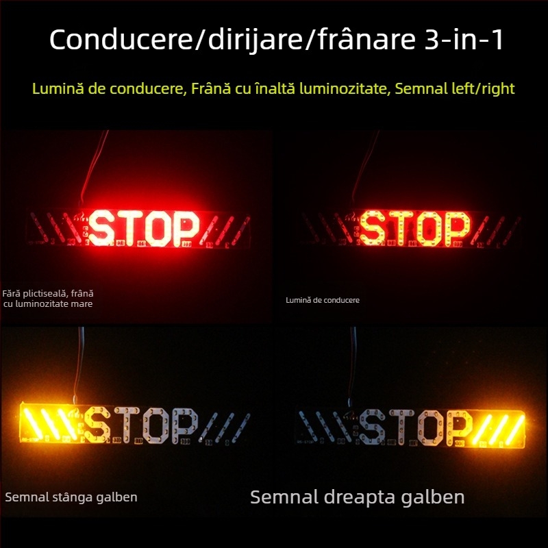 LED pentru motocicletă – Stop, semnalizare și lumină pentru număr; compatibil universal; model Stop; Zhiguangyang