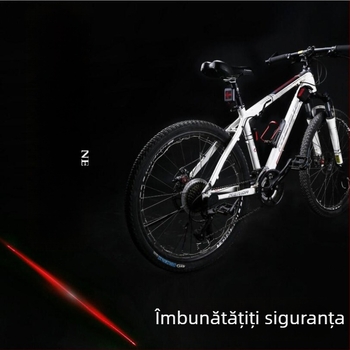 Lampa spate USB reîncărcabilă pentru bicicletă cu frână și avertizare