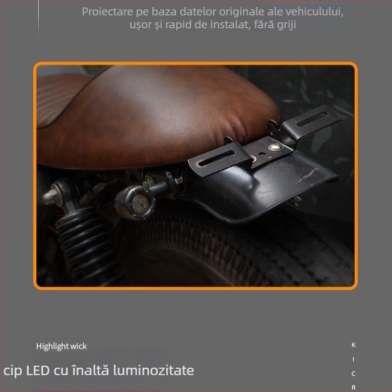 Semnal LED pentru motocicletă în stil Harley, cu far de frână și DRL, 12V, 30W, universal, model 009