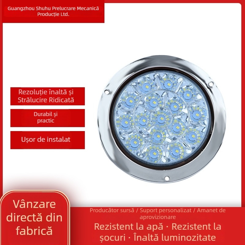 Lampa LED pentru camion – lumină spate, semnalizare de frână și lumină șasiu cu finisaj electroplacat; 3W, 12/24V, durată de viață 100000 h; compatibil cu RV, camion, remorcă, van; Nr. de piesă Jy-2021