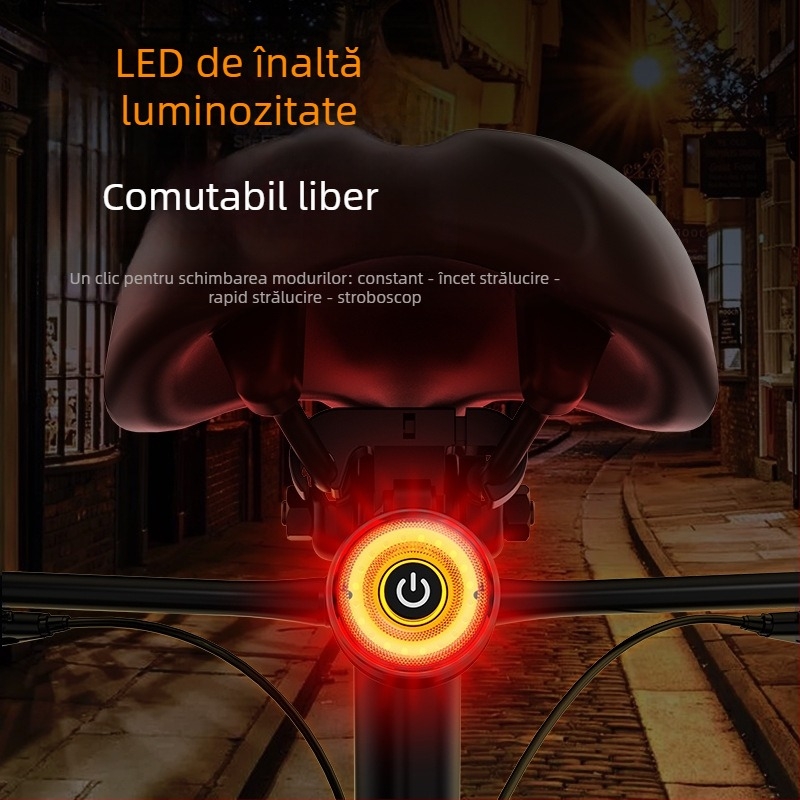 MANGELEYES Lumină spate cu senzor de frână pentru biciclete de munte — aliaj de aluminiu, personalizabil