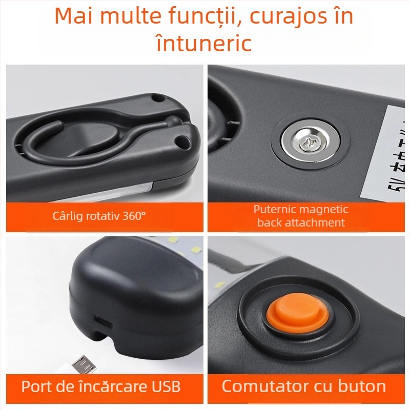 Lampă LED de lucru exterior, reîncărcabilă, baterie 1800 mAh, 300 mW, LED, rază până la 50 m