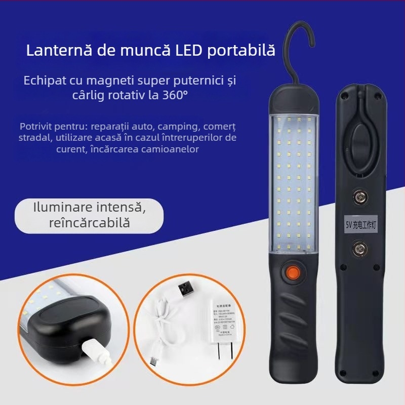 Lumină de inspecție LED reîncărcabilă magnetică pentru reparații auto