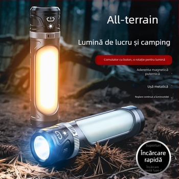 Lumină de lucru magnetică cu afișaj digital, 30W, 4000mAh, LED, rotație la 360°, impermeabilă