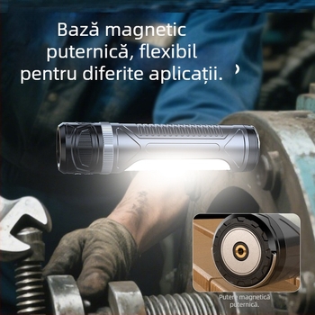 Lumină de lucru magnetică cu afișaj digital, 30W, 4000mAh, LED, rotație la 360°, impermeabilă