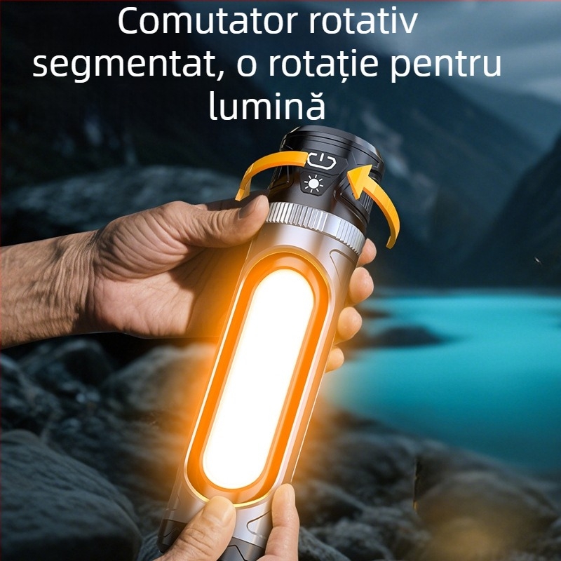 Lumină de lucru magnetică cu afișaj digital, 30W, 4000mAh, LED, rotație la 360°, impermeabilă