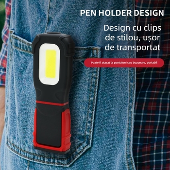 Lumină de întreținere cu COB+LED, 500 lm, 3.7 V, 6000–7000 K, prindere magnetică puternică, Model S605