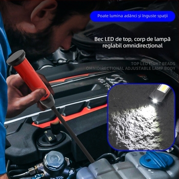 Lampa externă de serviciu pentru inspecții cu sursă de lumină COB/LED, 850 lm, tensiune 3,7 V, model S308, compatibil universal
