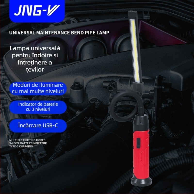 Lampa externă de serviciu pentru inspecții cu sursă de lumină COB/LED, 850 lm, tensiune 3,7 V, model S308, compatibil universal