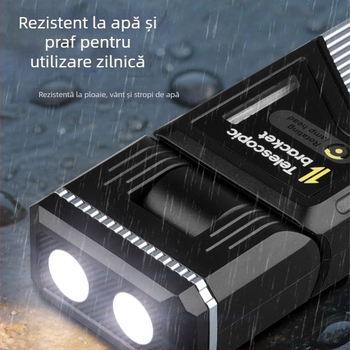 Lumină de lucru LED magnetică cu braț telescopic, rotire 180°, 10W, 1200mAh, reîncărcabilă, pentru camping în aer liber și inspecții
