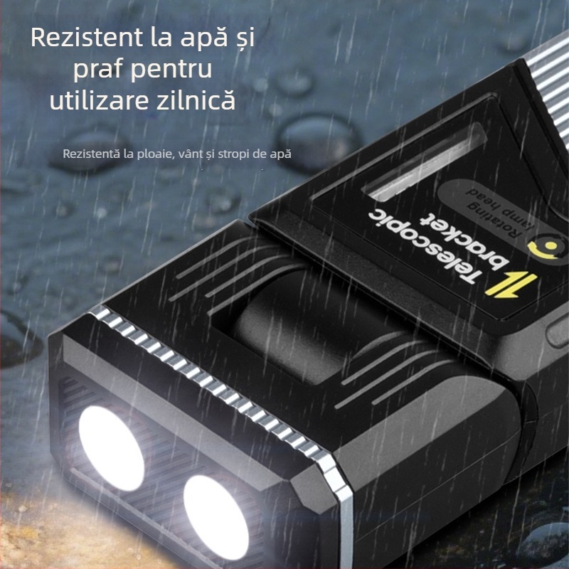 Lumină de lucru LED magnetică cu braț telescopic, rotire 180°, 10W, 1200mAh, reîncărcabilă, pentru camping în aer liber și inspecții
